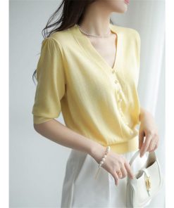 Tシャツ レディース 夏 綿麻 トップス 40代 半袖 カットソー Vネック シンプル ゆったり UVカット 韓国風 新作 おしゃれ 20代 かわいい 30代