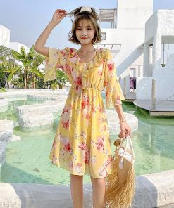 水着 レディース 3点セット 夏 小胸 バンドゥ セパレート 花柄 日焼け防止 パッド付き 体型カバー UVカット ママ水着 海水浴 潜水 20代 40代 可愛い 韓国風 30代