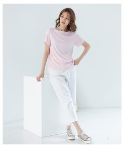 Tシャツ レディース トップス 40代 半袖 綿 春夏 カットソー 新作 大きいサイズ シンプル UVカット 韓国風 20代 おしゃれ 30代 かわいい 40代