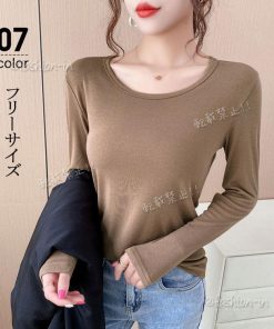 インナー 肌着 レディース Tシャツ 40代 クルーネック 長袖 韓国風 秋冬 ニット おしゃれ 大きいサイズ ゆったり 通勤 着痩せ 冷え対策 30代 保温 暖かい 20代