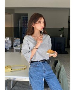 Tシャツ レディース 夏 半袖 綿 Vネック カットソー トップス シンプル 透けない おしゃれ コーデ UVカット きれいめ 40代 30代 20代 スリット