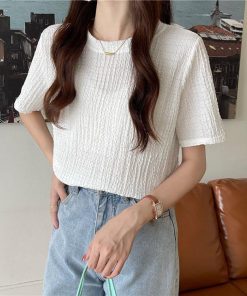 Tシャツ レディース 夏 クルーネック 40代 半袖 ニットトップス 無地 ショット丈ニットソー ゆったり カットソー 50代 大人 おしゃれ 30代