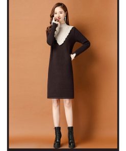 ニットワンピース 冬服 秋服 レディース 40代 ワンピース ケーブル編み クルーネック 韓国風 おしゃれ 大人 セーターワンピース 無地 きれいめ 厚手 30代 20代