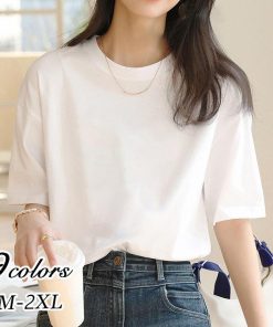 Tシャツ レディース 夏 半袖 綿 クルーネック カットソー トップス シンプル 透けない おしゃれ コーデ UVカット きれいめ 30代 コットン 40代 20代