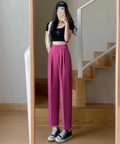 ワイドパンツ レディース ロング丈 通勤 無地 ストレートズボン ボトムス ハイウエスト 大きいサイズ カジュアル おしゃれ オフィス 通勤 OL 着痩せ 薄手