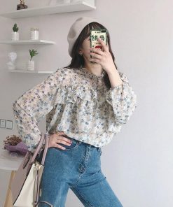 Tシャツ レディース ブラウス シャツ 夏 フリル Vネック 花柄 プリーツ シフォン 大きいサイズ 着痩せ 韓国風 カジュアル おしゃれ きれいめ ゆったり