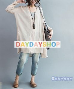 シャツ スキッパーシャツ チュニック ロングシャツ レディース 長袖 綿麻 春夏 チュニックシャツ 大きいサイズ 無地 おしゃれ 体型カバー Aライン ワンピー