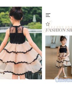 子供服 ワンピース キッズ 子供ドレス Dress 韓国子供服 女の子 夏 ノースリーブ 膝丈 レース 結婚式 発表会 ピアノ おしゃれ 通園着 通学着 可愛い