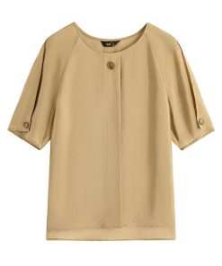 ブラウス レディース きれいめ 40代 夏 上品 ブラウス 白シャツ 半袖 ゆったり オシャレ 韓国風 Tシャツ 大人 50代 30代