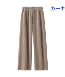 ワイドパンツ パンツ レディース 40代 秋冬 ボトムス ロングパンツ 韓国風 おしゃれ 20代 30代 50代 楽ちん ハイウエスト あったか ゆったり