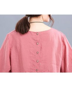 Tシャツ レディース 夏 綿麻 トップス 40代 半袖 カットソー 大きいサイズ シンプル ゆったり UVカット 韓国風 新作 20代 かわいい おしゃれ 30代