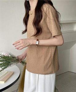 Tシャツ レディース 夏 クルーネック 40代 半袖 ニットトップス 無地 ショット丈ニットソー ゆったり カットソー 50代 大人 おしゃれ 30代