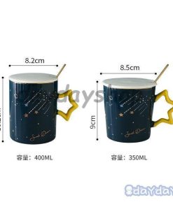 コーヒーカップ キッチン用品 星柄 蓋つき お茶用品 スプーン セットアイテム ティーカップ 星 宇宙 マグカップ 惑星 食器