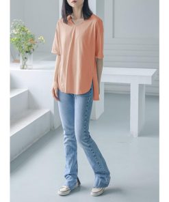 Tシャツ レディース 春夏 40代 半袖 Vネック ニットトップス 白Tシャツ 無地 綿 ショット丈ニットソー ゆったり カットソー おしゃれ 50代 大人 30代