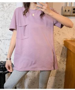 Tシャツ レディース きれいめ 40代 春夏 上品 半袖 Tシャツ ブラウス トップス オシャレ 韓国風 ロング ゆったり 大きいサイズ Tシャツ