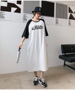 トップス レディース Tシャツ 40代 ワンピース 春 夏 五分袖 ホワイト 白 ワンピース 綿 ワンピースタイプ チュニック 50代 着痩せ 30代 韓国風オシャレ