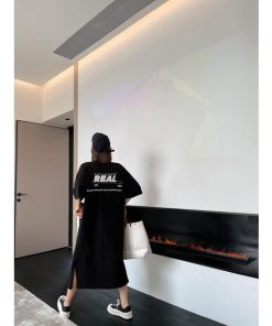 ワンピース ロンT Tシャツワンピース 40代 春夏 半袖 ロング丈 綿 ワンピース レディース 白 黒 体型カバー 着痩せ 大きいサイズ 韓国風 ゆったり 20代 30代