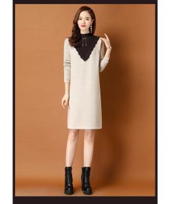 ニットワンピース 冬服 秋服 レディース 40代 ワンピース ケーブル編み クルーネック 韓国風 おしゃれ 大人 セーターワンピース 無地 きれいめ 厚手 30代 20代