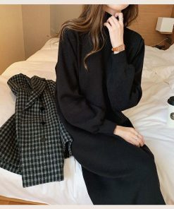 ワンピース 冬服 秋服 レディース ニットワンピース ゆったり スカート 韓国風 おしゃれ 大人 セーターワンピース 無地 ハイネック 20代 きれいめ 厚手 30代