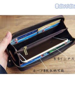 長財布 メンズ財布 本革 牛革 ファスナー 横型 カード入れ 小銭入れ 財布 さいふ 大容量 高品質 男気 父 自分用 彼氏 プレゼント