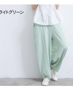 ワイドパンツ パンツ レディース 40代 春夏 綿麻 ボトムス ロングパンツ 韓国風 おしゃれ 20代 30代 ハイウエスト 50代 ゆったり 楽ちん