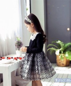 子供服 ワンピース 長袖 春秋 女の子 キッズワンピース 膝丈ワンピース 折り襟 チュニック 子供ドレス ジュニア ベビー服 おしゃれ 誕生日 可愛い 通学着 新品