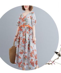 ワンピース レディース 40代 マキシワンピース 春夏 半袖ワンピース 花柄 シフォン Vネック フレアスカート きれいめ 韓国風 ゆったり 50代 20代 30代