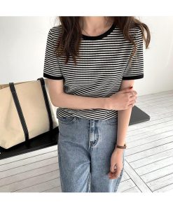 カットソー 半袖 クルーネック 綿 レディース 20代 Tシャツ 半袖Tシャツ ベーシック ボーダー柄 30代 40代