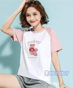 通勤 夏Tシャツ 綿 夏Tシャツ 女性Tシャツ 可愛い プリント カジュアル 半袖 ゆったり Tシャツ レディース オシャレ夏用 韓国風