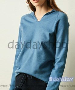 レディース トップス 長袖 ニット Vネック トップス パーカー プルオーバー Tシャツ プルオーバー カシミアタッチ 春服 ニット