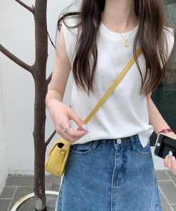 Tシャツ レディース 夏 綿 ベスト カットソー カジュアル ゆったり おしゃれ 可愛い 大きいサイズ 無地 インナー クルーネック 涼しい ひんやり コットン