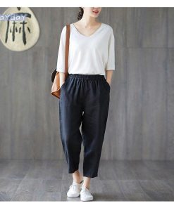 ボトムス テーパードパンツ パンツ サルエルパンツ 綿パンツ レディース カジュアル ポケット付き ゆったり コットン リネン 綿 大きいサイズ 春 コーデ