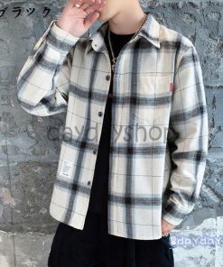 シャツ メンズ 秋 ネルシャツ カジュアルシャツ チェックシャツ Shirt トップス チェック柄 長袖 メンズシャツ レトロ シャツ新作 ファッション 4色 ゆとり