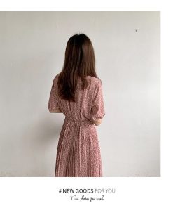 ワンピース レディース 40代 シフォン 花柄 キレイめ マキシ丈ワンピース 春 夏 半袖 パフスリーブ マキシワンピ Vネック おしゃれ 50代 結婚式 30代 韓国風