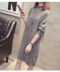 ワンピース 冬服 秋服 レディース ニットワンピース ゆったり スカート 韓国風 おしゃれ 大人 セーターワンピース 無地 ハイネック 20代 厚手 きれいめ 30代