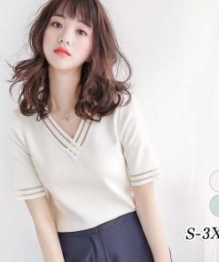 白Ｖネック レディース UVカット薄手ニッソー 白ニットソー 夏 Tシャツ 40代 ゆったり Tシャツ カジュアル韓国風 大人 オシャレ半袖トップス 通勤