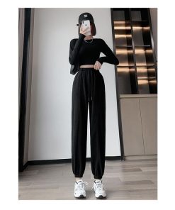 ワイドパンツ レディース ロング丈 黒スラックス スリット ラッパズボン ボトムス ハイウエスト 大きいサイズ ビジネス おしゃれ オフィス 着痩せ 通勤 OL