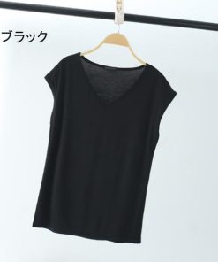 Tシャツ レディース トップス 40代 半袖 綿 白 ニット 春夏 カットソー 新作 大きいサイズ Vネック UVカット 韓国風 20代 おしゃれ 40代 かわいい 30代