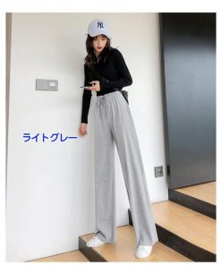 パンツ レディース 春夏 ボトムス ワイドパンツ ロングパンツ 韓国風 綿 ハイウエスト おしゃれ 20代 30代 50代 楽ちん ゆったり 40代