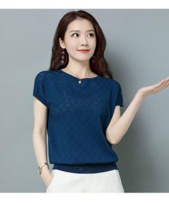 ショット丈Tシャツ 半袖Tシャツ おしゃれ 40代 ニット ゆったり 大人 夏新作 30代 レディース 50代 半袖トップス 薄手 Tシャツ