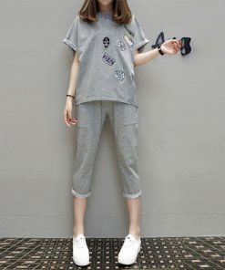 スウェット 新作 部屋着 Tシャツ 2点セット ジャージ 春夏秋 スポーツウェア 半袖 七分丈パンツ セットアップ セットアップ レディース