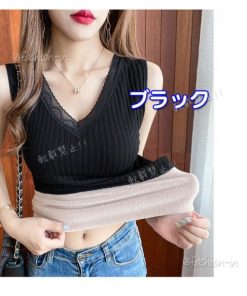 タンクトップ トップス ベスト レディース 秋冬 キャミソール レース タートルネック インナー カットソー 裏起毛 暖かい 女性 白 おしゃれ 黒