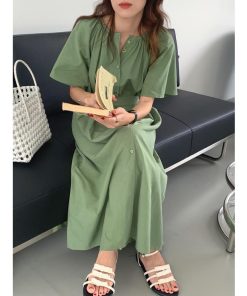 ワンピース レディース 40代 キレイめ ロング 可愛い 夏 半袖 シャツワンピ Aライン スカート ひざ丈 フレア 50代 おしゃれ 韓国風 30代