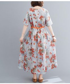 ワンピース レディース 40代 マキシワンピース 春夏 半袖ワンピース 花柄 シフォン Vネック フレアスカート きれいめ 韓国風 ゆったり 50代 20代 30代