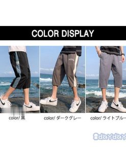 メンズ 通気性 クロップドパンツ 夏 カジュアルパンツ ハーフパンツ 7分丈パンツ ショートパンツ