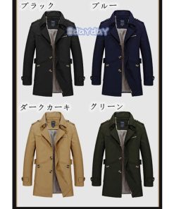 ビジネス ロングコート 高品質 トレンチコート アウター 紳士服 コート メンズ 無地 通勤 オシャレ 防風 秋冬