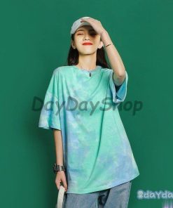 ストリート風 Tシャツ レディース ダンス トップス 夏 ヒップホップ 原宿系 韓国ファッション タイダイ柄 BF風 半袖 ゆるい カジュアル