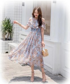 マキシワンピース レデイース ワンピース 半袖 夏 花柄 シフォン ロング丈 フリル 大きいサイズ 韓国風 リゾート オシャレ 着痩せ 30代 40代 50代 ゆったり