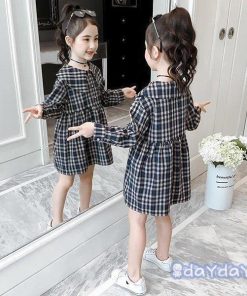 子供服 ワンピース 160 シャツワンピース キッズ 女の子 春服 長袖 韓国子供服 子供ドレス Dress 子ども服 ベビー服 お姫様 可愛い カジュアル おしゃれ 新品