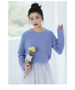 Tシャツ レディース 春夏 長袖 綿 クルーネック カットソー トップス シンプル 透けない おしゃれ シンプル コーデ UVカット きれいめ 40代 30代 コットン 20代